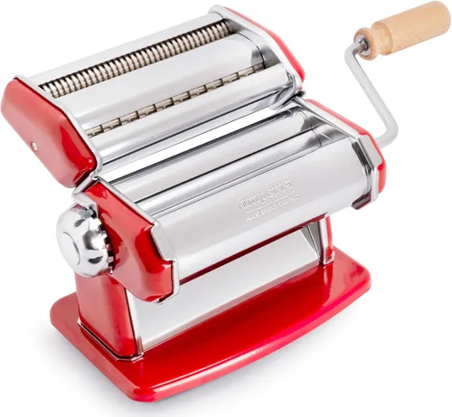 Vista 11 de Máquina para hacer pasta Imperia - 100% fabricada en Italia, construcción de acero resistente, dial de bloqueo fácil, mango de agarre de madera