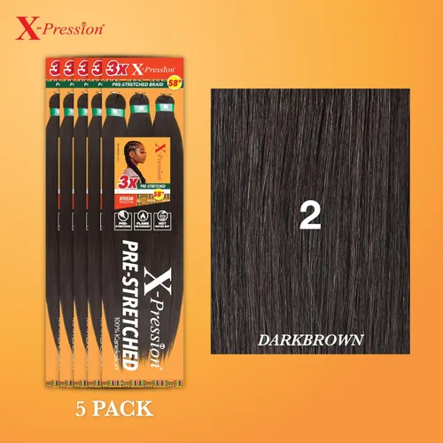 Vista 268 de Sensationnel X-Pression - Trenzas prestiradas, 3 unidades, 58 pulgadas, paquete de 1 unidad, 1B