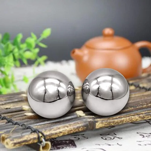 Vista 3 de Z QINGZHENG - Pelotas Baoding de acero inoxidable sólido de 1.66 pulgadas, 1.66 pulgadas, balón de mano de masaje para ejercicio de salud