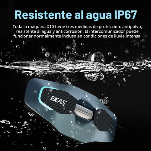Vista 5 de SolaMr X10 Auriculares Bluetooth para Casco de Motocicleta Altavoces Audífonos, Intercomunicador para Casco de Esquí Sistema de Comunicación de Verde