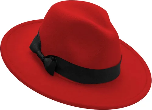Vista 7 de Sombrero de fieltro clásico de ala ancha para niños y niñas, con lazo y hebilla de cinturón Todo blanco