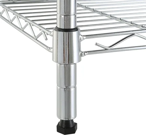 Vista 6 de Yaxa Basics Estantería de almacenamiento ajustable en torre de 5 estantes, cromada, 16 pulgadas de profundidad x 16 pulgadas de ancho x 54