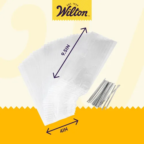 Vista 2 de Wilton Bolsas transparentes para fiestas, 4 x 9.5 in., paquete de 50