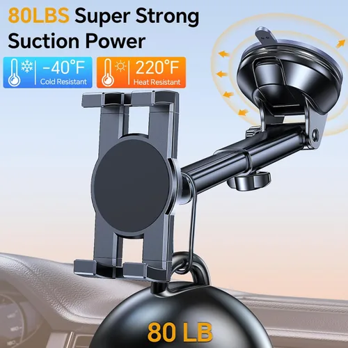 Vista 4 de Soporte para tablet para coche, soporte para iPad para coche【Parabrisas+Salpicadero】Ventosa para iPad para camión Soporte【360° 】Soporte para tablet