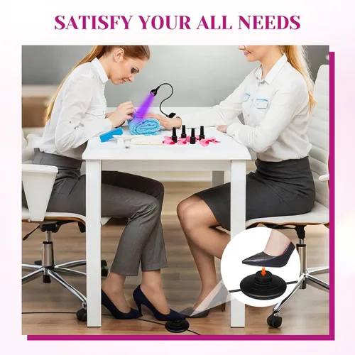 Vista 56 de AORAEM Lámpara LED UV para uñas: lámpara U V de cuello de cisne de doble cabeza para uñas de gel, luz LED de curación flash con 6 lupas para el Negro
