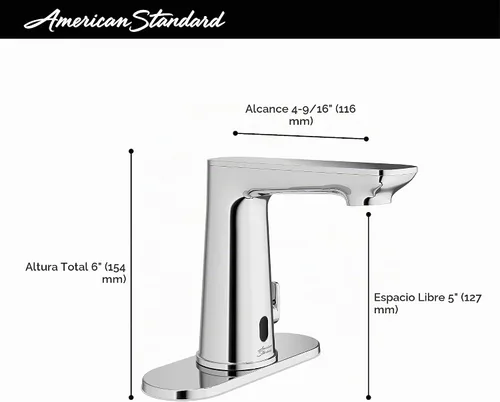 Vista 5 de American Standard 7020255.295 Grifo de baño sin contacto integrado Clean-IR cepillado níquel