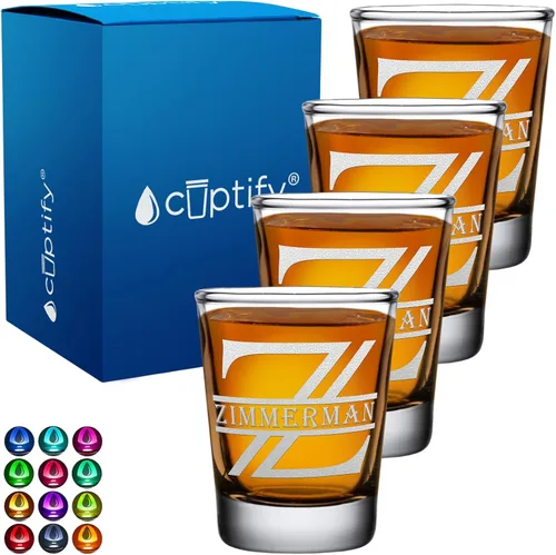 Vista 17 de Inicial y nombre de cristal de chupito personalizado, 2 onzas, parte inferior negra grabada con texto personalizado para regalos, bodas, cumpleaños