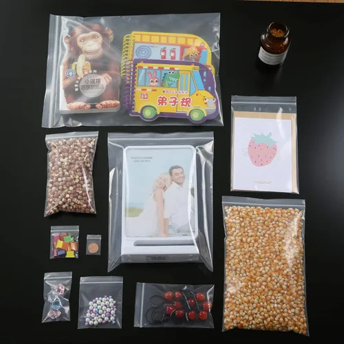 Vista 4 de 100 bolsas de plástico pequeñas de 2 x 3 pulgadas, gruesas de 4 mil, transparentes, resellables, con cierre de cremallera, bolsas de polietileno