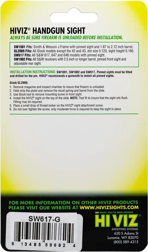 Vista 3 de HIVIZ Smith&Wesson 617 - Mira frontal de fibra óptica (verde)