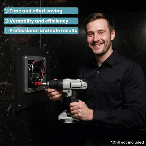 Vista 3 de Kit de herramientas para pelacables y tornado accionado por taladro con 4 cabezales intercambiables y accesorios - Herramienta de conector