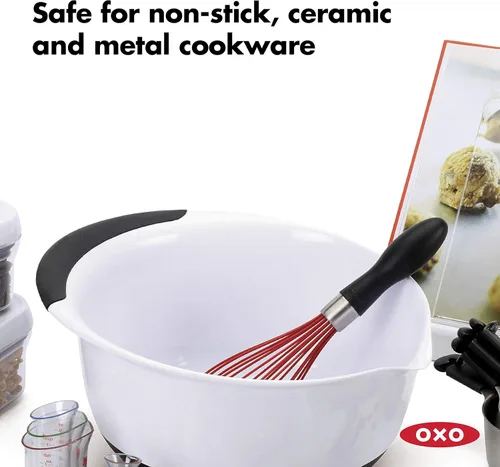Vista 4 de OXO Good Grips - Batidor de silicona de 9 pulgadas, color amarillo, Rojo