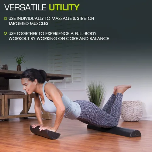 Vista 6 de ProsourceFit Rodillos de espuma de alta densidad, pulgadas de largo. Masajeador atlético firme de cuerpo completo para estiramiento de espalda