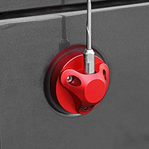 Vista 5 de Hoolcar Cubierta base de radio de aluminio rojo para Jeep Wrangler JL JLU JK JKU JT 2007-2021