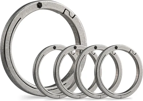 KeyUnity Llavero de titanio con empuje lateral, de liberación rápida, minimalista, para mosquetón, llaves de coche y llaves del hogar