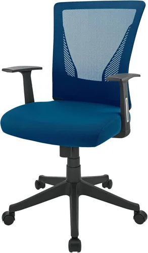 Vista 5 de Realspace® Radley Silla de trabajo de malla y tela con respaldo medio, color azul intenso