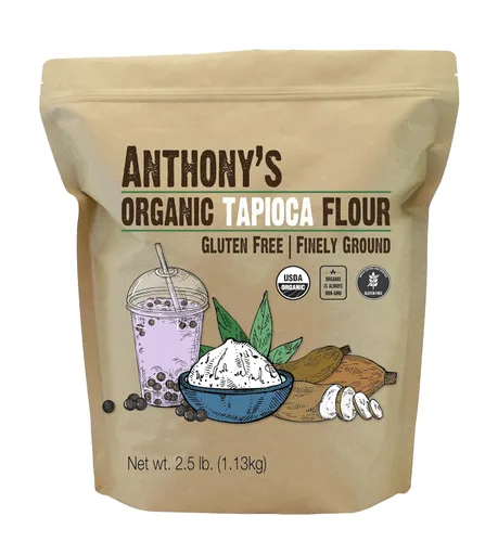 Anthony's Harina de Tapioca Orgánica, 2.5 lb, Sin Gluten, Sin OGM