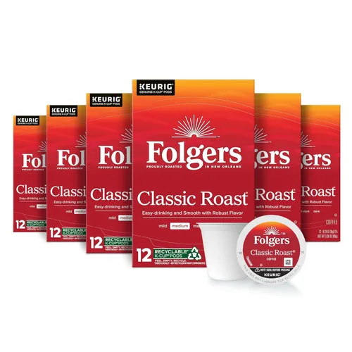 Vista 17 de Folgers Black Silk Coffee, tostado oscuro, cápsulas Keurig K-Cup, caja de 10 unidades (paquete de 6)