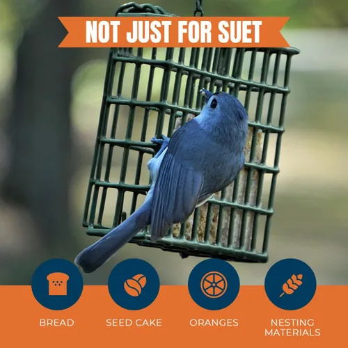 Vista 4 de MEKKAPRO Double Delight - Comedero de sebo con cadena de metal, doble capacidad, resistente a la intemperie, fácil de usar, ideal para pájaros