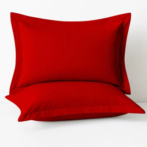 Vista 21 de Juego de 2 fundas de almohada de tamaño estándar de 20 x 26 pulgadas, 600 hilos, 100 % algodón orgánico, color negro, con reborde de 2 pulgadas