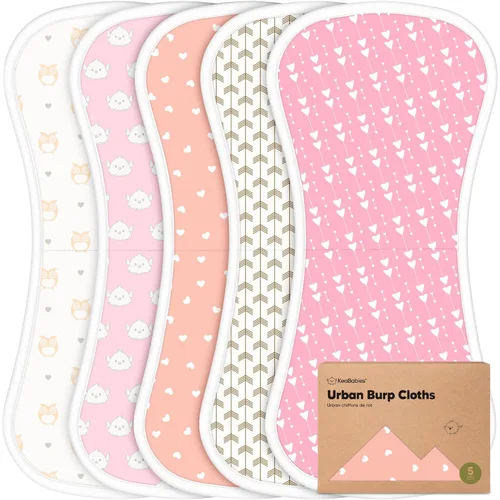 Vista 26 de Paños orgánicos para eructos para bebés niños y niñas - Paquete de 5 paños de algodón súper absorbentes para eructar para bebés, trapos suaves