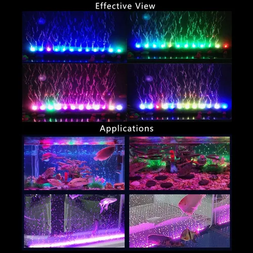 Vista 5 de PULACO Piedra de aire del tanque de peces del acuario de 1 vatio con la luz LED que cambia de color automático para la bomba de aire del tanque
