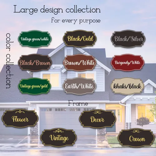 Vista 4 de Placa de dirección acrílica personalizada, letreros de números para placa de pared de casa, letrero de dirección de nombre de calle, números de casa