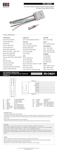 Vista 4 de RDBS Kit de Arnés de Cableado de Radio de Repuesto Automotriz Adaptador de Antena de Cable Estéreo Receptor Apto para Algunos Vehículos Chevy GMC