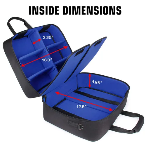 Vista 3 de USA GEAR PS5 Case - Console Case Compatible with Playstation 5 and PS5 Digital Edition with Customizable Interior for Playstation Controller, PS5