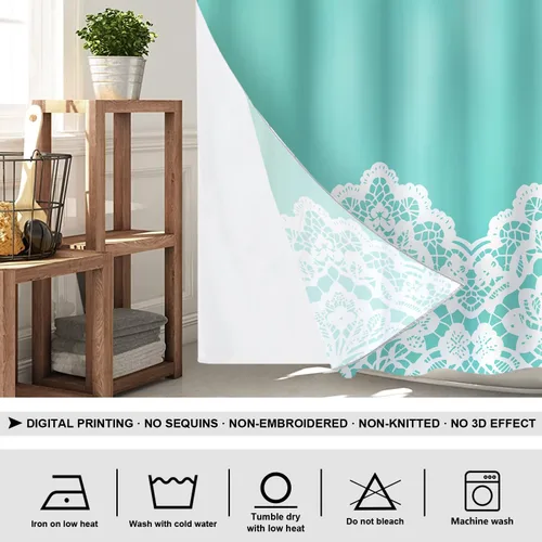 Vista 326 de Shrahala Father and Child Embracing No Hooks Shower Curtain with Snap in Liner Set, Tender Moment Captured Bathroom Décor Polyester Fiber Waterproof