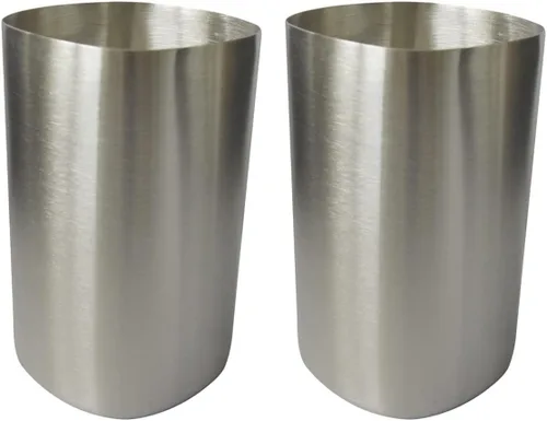 DOITOOL Juego de 2 vasos de acero inoxidable para cepillos de dientes, vasos de baño para hombres y mujeres, soporte de cepillo de dientes de metal,