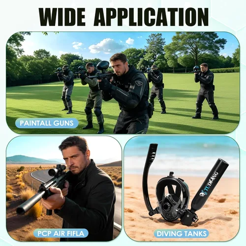 Vista 4 de TUDIVING PCP Air Compressor,4500Psi/30Mpa HPA Compressor, Built-in Power Converter for 12V DC or 110V AC with Wire Spool Design,Water/Oil-Free for