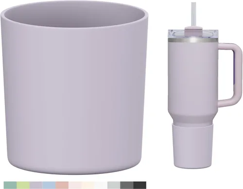 Vista 29 de WUQID Bota de silicona superior compatible con Stanley Quencher H2.0 e IceFlow Flip y ProTour de 40oz 30oz 20oz 14oz, se ajusta al mismo diámetro