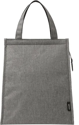 Vista 10 de Bolsa de almuerzo negra para hombres – Bolsa de almuerzo con cremallera para mujer, lonchera simple reutilizable aislada