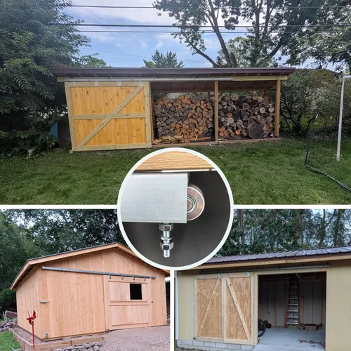 Vista 7 de 2 piezas de accesorios de ruedas de rodillos YUEBM Track del sistema de carro de vigas utilizadas con canal de puntal de riel de caja para montar