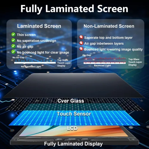 Vista 7 de Estéreo inalámbrico para automóvil de 10.1 pulgadas, desmontable y ajustable, Apple Carplay y Android Auto con pantalla táctil IPS de 1280 x 800