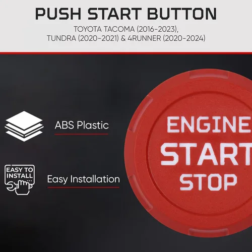 Vista 4 de AJT Design Botón Automático de Arranque/Parada para Tacoma 2016-2023, Tundra 2020-21, 4Runner 2020-2024 Botón de Arranque/Parada para Tacoma