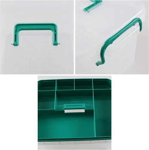 Vista 2 de Caja grande de primeros auxilios vacía, caja de almacenamiento transparente para medicamentos, 1 paquete