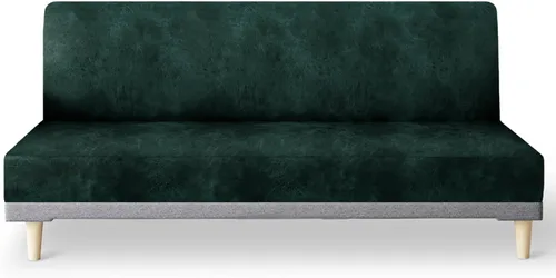 Vista 14 de molasofa - Funda elástica para futón de aspecto de cuero, cubierta para sofá sin brazos, protector de muebles con parte inferior elástica, funda