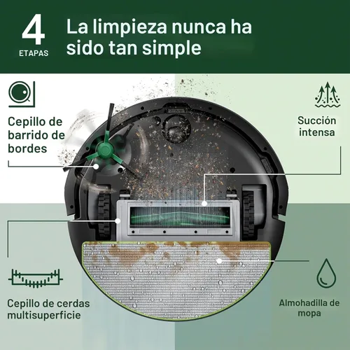Vista 3 de iRobot Roomba 105 Combo robot aspirador y trapeador - Fácil de usar, succión intensa de levantamiento de potencia, navegación LiDAR, múltiples modos