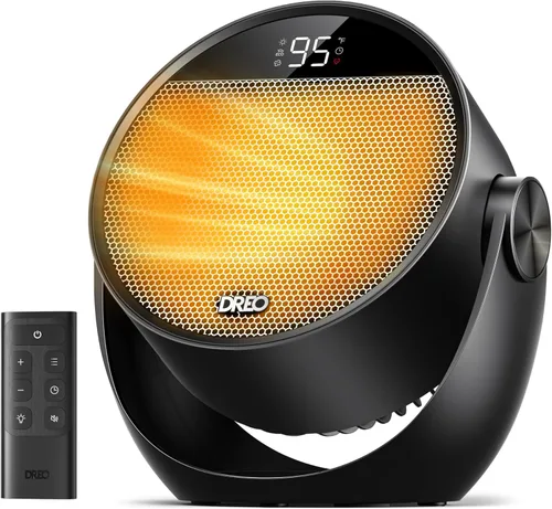 Dreo Calentador de espacio de 1500 W, inclinación ajustable de 60°, calentadores eléctricos portátiles de 10.5 pies/s para uso en interiores con