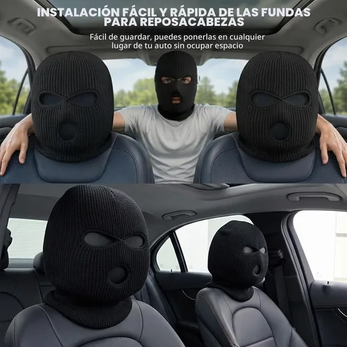 Vista 6 de 2 piezas de 3 agujeros de cara completa máscara de esquí máscara de invierno pasamontañas gorra cubierta de la cara cubierta de la cara cubierta