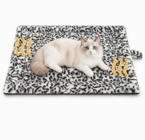 Tapete autocalentable para gatos y perros pequeños, tapete térmico no eléctrico para mascotas, tapete suave lavable para dormir con respaldo