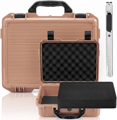 Vista 27 de Relaxweex 1 funda rígida impermeable de 8.5 x 6.5 x 3.7 pulgadas con inserto de espuma personalizable para bricolaje, funda protectora portátil
