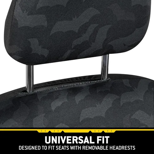 Vista 4 de BDK Warner Bros DC Comics Batman - Fundas de asiento delantero y almohadillas para cinturón de seguridad, ajuste universal para camiones, SUV