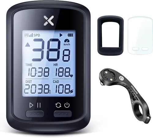 XOSS G+ Wireless Bike Computer, GPS Cycling Speedometer and Odometer with Bluetooth and ANT+, Bicycle Accessories with LCD Display, Waterproof MTB