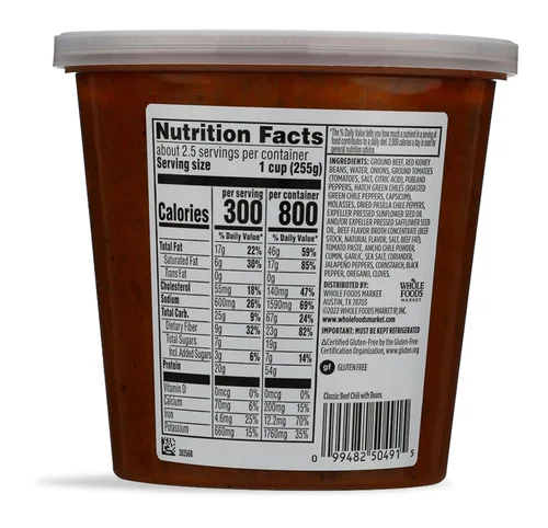 Vista 2 de Whole Foods Market, Chili clásico de ternera con frijoles, 24 onzas
