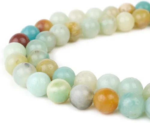 RVG - Cuentas de amazonita natural de 0.472 pulgadas (0.472 in), piedras preciosas sueltas de Tienda Mala de 15.5 pulgadas para hacer joyas