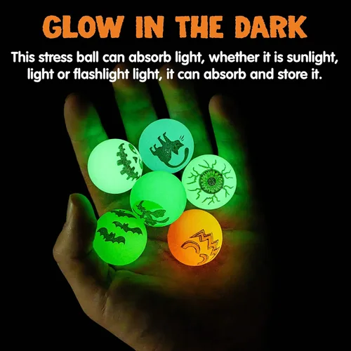 Vista 5 de JOYIN 72 bolas inflables de Halloween, bolas que rebotan en la oscuridad, globos oculares para decoraciones de fiesta de Halloween, rellenos