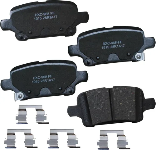 Vista 170 de Pastillas de freno traseras cerámicas Bendix Premium SBC1100 para Nissan Frontier 2024-2005, Xterra 2015-2005, Suzuki Equator 2012-2009
