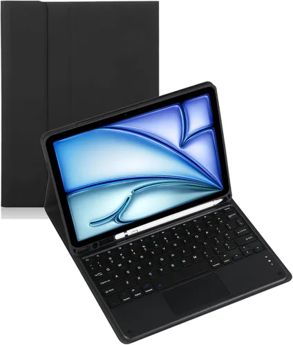 Vista 12 de Funda de teclado para tableta Samsung Galaxy Tab A8 X200/X205 de 10.5 pulgadas, cubierta protectora de teclado con soporte multiángulo, borde